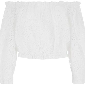 Abbigliamento Donna T-shirts a maniche lunghe Guess 3/4 SLV RAFA TOP Bianco