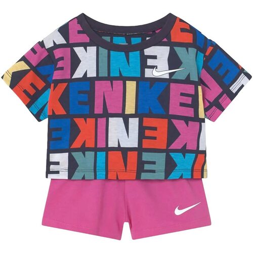 Abbigliamento Bambina Completo Nike KNIT SHORT SET Rosa