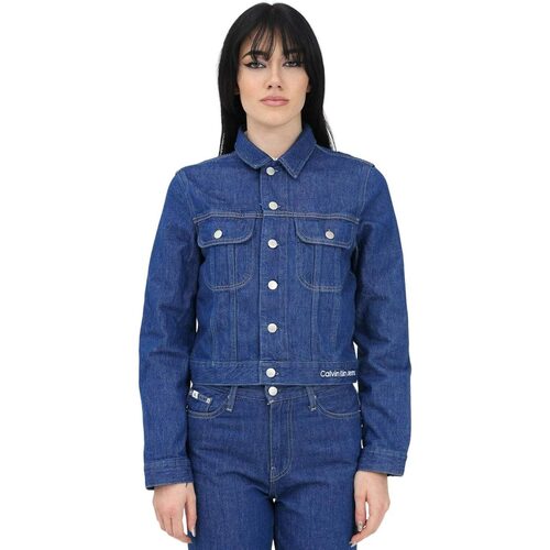 Abbigliamento Donna Giubbotti Calvin Klein Jeans CROPPED 90S DENIM JACKET Blu