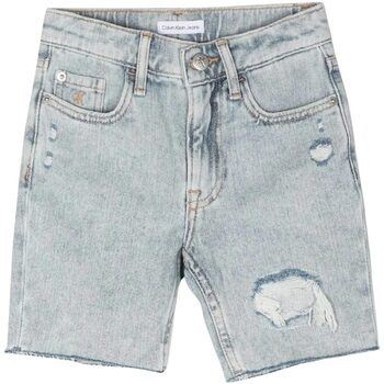 Abbigliamento Bambino Shorts / Bermuda Calvin Klein Jeans DENIM SHORT BLUE DESTRUCTED Blu