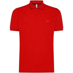 Abbigliamento Uomo T-shirt & Polo Sun68 POLO SMALL STRIPE ON COLLAR EL. Rosso