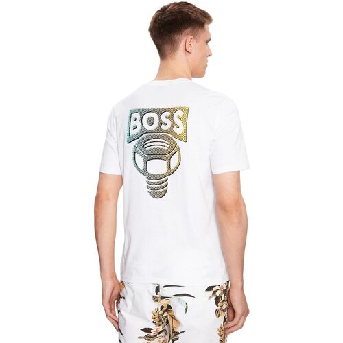 Abbigliamento Uomo T-shirt maniche corte BOSS TEEUNIVERSE T-SHIRT Bianco