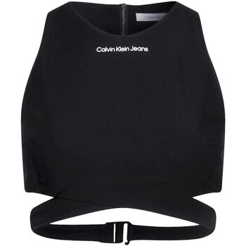 Abbigliamento Donna Top / T-shirt senza maniche Calvin Klein Jeans CUT OUT BACK ZIP TOP Nero