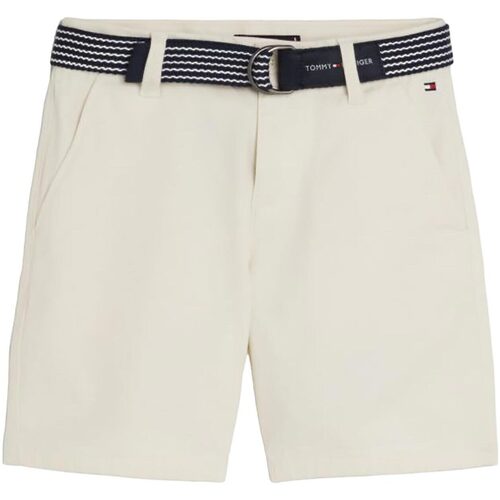 Abbigliamento Bambino Shorts / Bermuda Tommy Jeans ESSENTIAL BELTED CHINO SHORTS Bianco