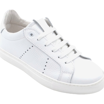 Scarpe Uomo Sneakers basse Malu Shoes Scarpa sneakers bassa uomo basic vera pelle di nappa bianco lin Bianco