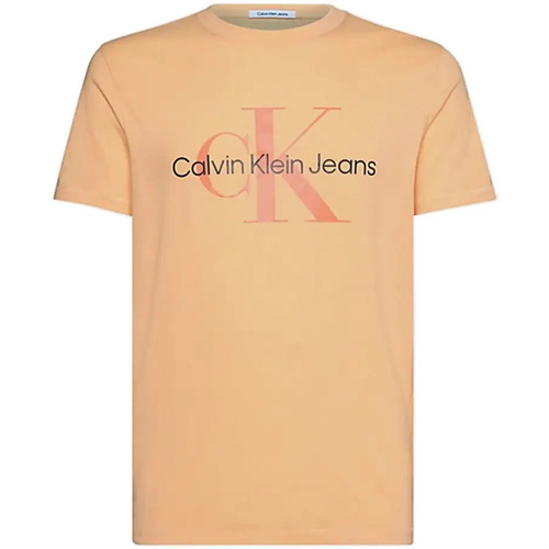 Abbigliamento Uomo T-shirt maniche corte Calvin Klein Jeans Slim Logo Arancio