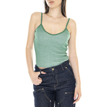 Abbigliamento Donna Top / T-shirt senza maniche Obey W' Eva Cropped Tank Palm Leaf ulti Verde