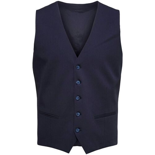 Abbigliamento Uomo Giacche Selected 16089406 LIAM WCT FLAX-NAVY BLAZER Blu