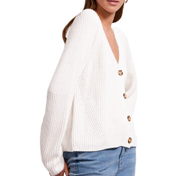 Abbigliamento Donna Gilet / Cardigan Pieces 17120465 Bianco