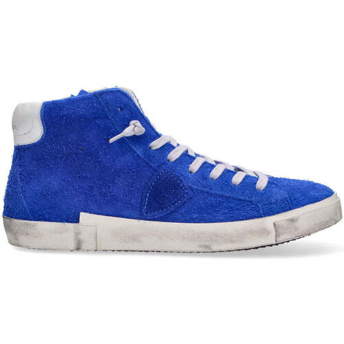 Scarpe Uomo Sneakers alte Philippe Model sneakers alta camoscio bluette Blu
