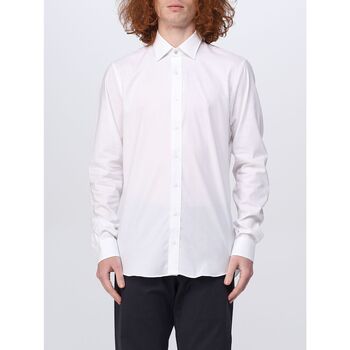 Abbigliamento Uomo Camicie maniche lunghe MICHAEL Michael Kors ENGINEERED LOGO SLIM SHIRT Bianco