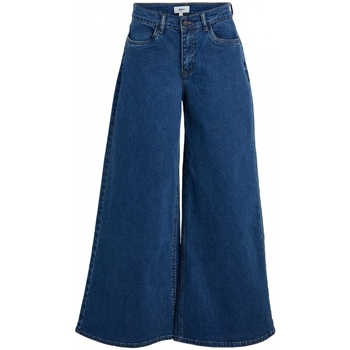 Abbigliamento Donna Pantaloni Object Jeans Moji Wide - Medium Blue Denim Blu