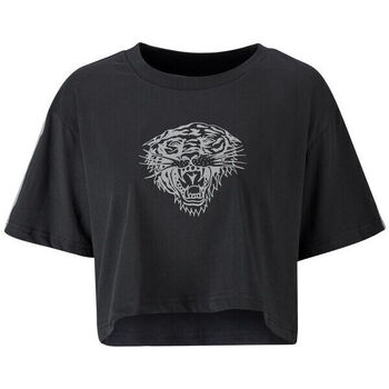 Abbigliamento Uomo Top / T-shirt senza maniche Ed Hardy Tiger glow crop top black Nero