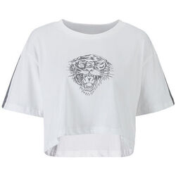 Abbigliamento Donna T-shirt & Polo Ed Hardy Tiger glow crop top white Bianco
