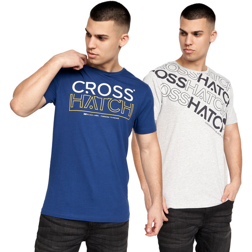 Abbigliamento Uomo T-shirts a maniche lunghe Crosshatch Alstan Blu
