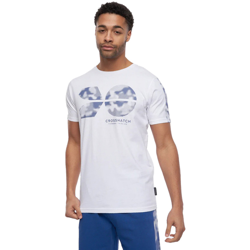 Abbigliamento Uomo T-shirts a maniche lunghe Crosshatch Bellmire Bianco