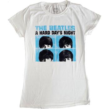 Abbigliamento Donna T-shirts a maniche lunghe The Beatles Hard Days Night Bianco