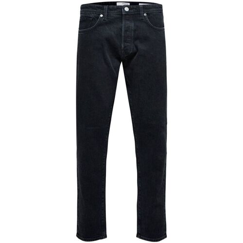 Abbigliamento Uomo Jeans Selected 16080475-DENIM BLACK Nero