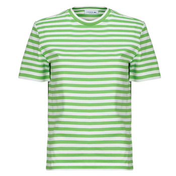 Abbigliamento Donna T-shirt maniche corte Lacoste TF2594 Verde / Bianco