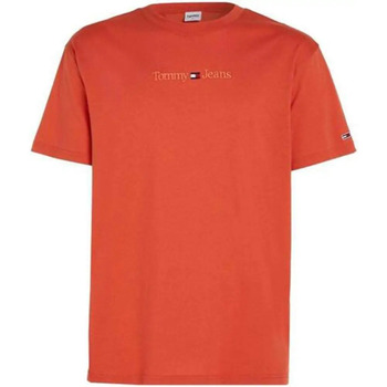 Abbigliamento Uomo T-shirt maniche corte Tommy Jeans badge front logo Arancio