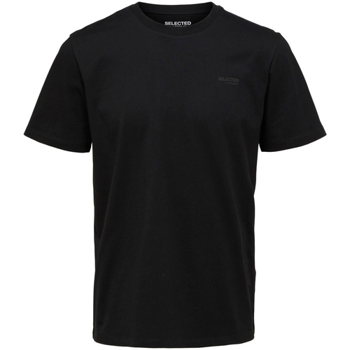 Abbigliamento Uomo T-shirt maniche corte Selected Aspen Logo Tee Nero