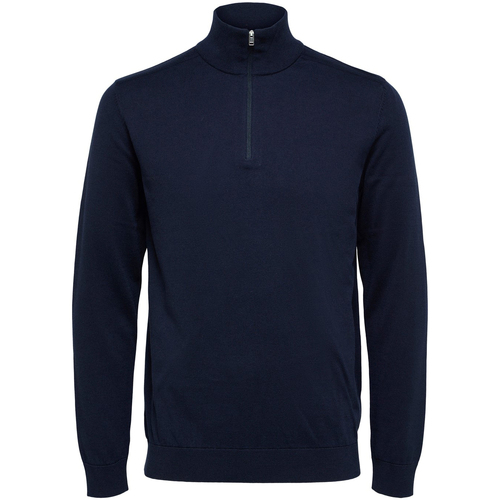 Abbigliamento Uomo Felpe Selected Berg Half Zip Cardigan Navy Blu