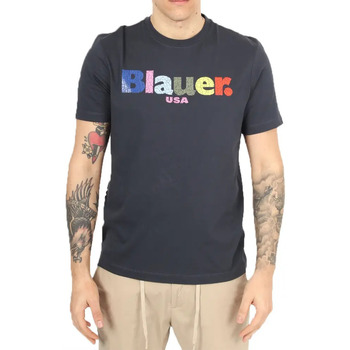 Abbigliamento Uomo T-shirt maniche corte Blauer 23SBLUH02109 2000000344256 Blu