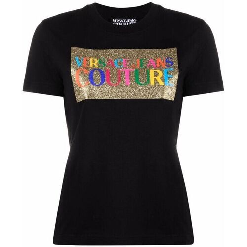 Abbigliamento Donna T-shirt & Polo Versace Jeans Couture 71HAHT08CJ00T899 Nero