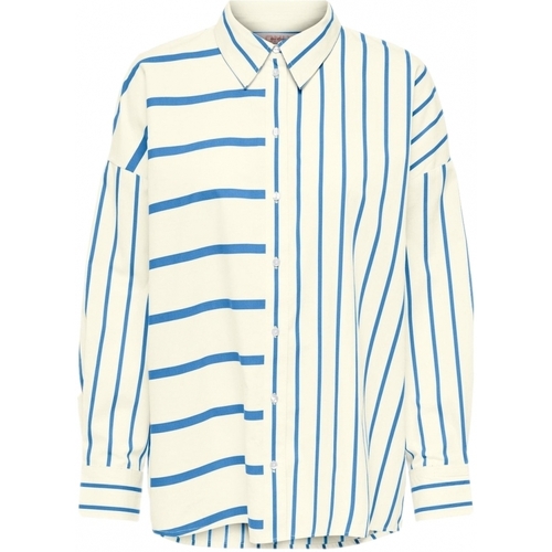 Abbigliamento Donna Top / Blusa Only Shirt Nina Lora L/S - Creme/Provedence Blu