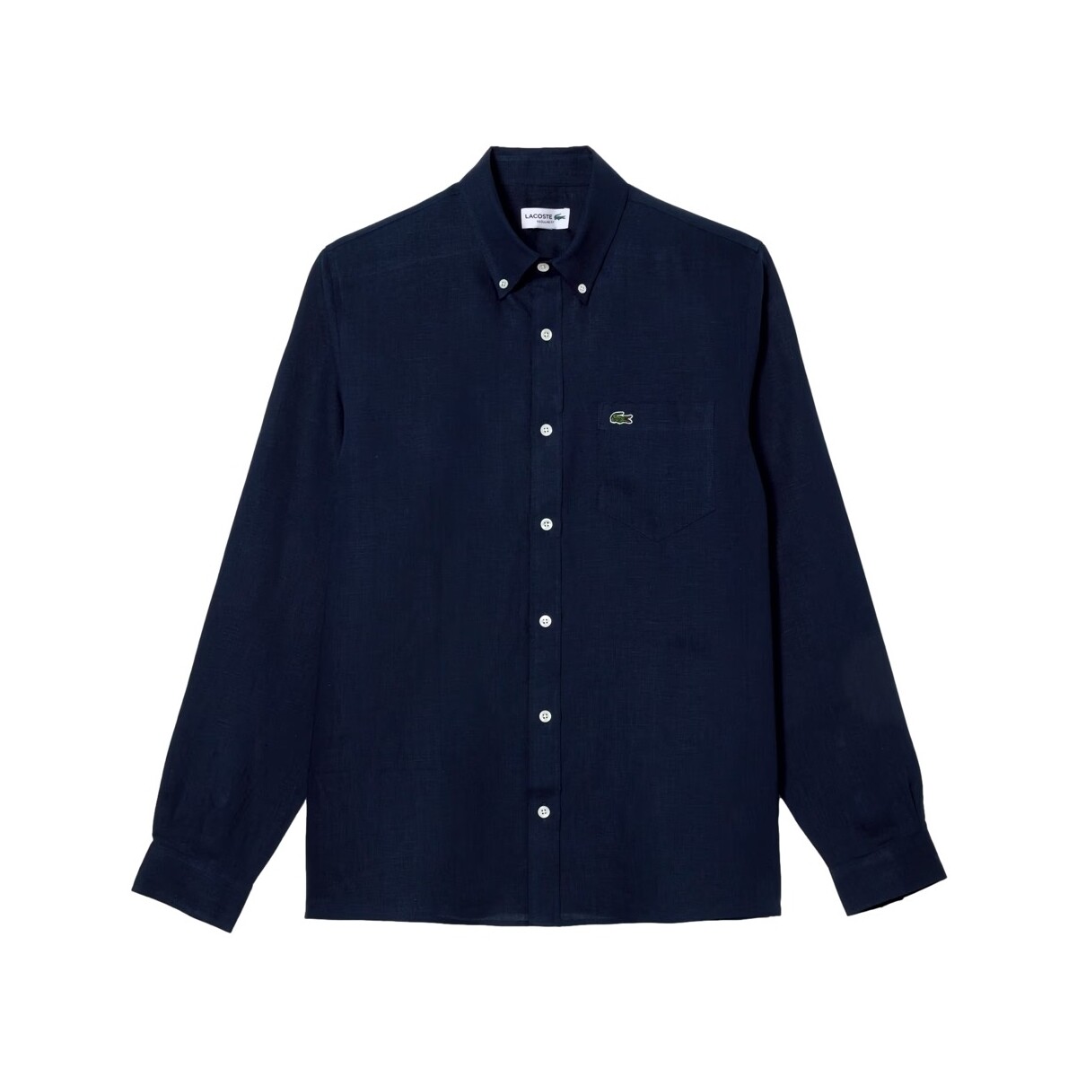Abbigliamento Uomo Camicie maniche lunghe Lacoste Linen Casual Shirt - Marine Blu
