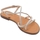 Scarpe Donna Sandali Malu Shoes Sandalo gioiello basso donna beige raso terra fascette incrocia Beige