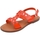 Scarpe Donna Sandali Malu Shoes Sandalo basso donna rosso corallo con chiusura fibbia alla cavi Multicolore