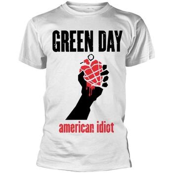 Abbigliamento T-shirts a maniche lunghe Green Day American Idiot Bianco