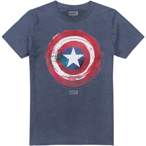 Abbigliamento Uomo T-shirts a maniche lunghe Captain America Paint Blu