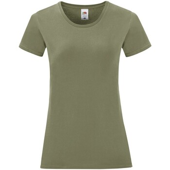 Abbigliamento Donna T-shirts a maniche lunghe Fruit Of The Loom Iconic Verde