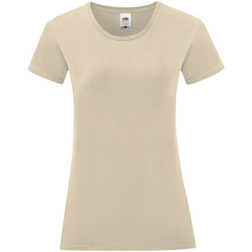 Abbigliamento Donna T-shirts a maniche lunghe Fruit Of The Loom Iconic Beige