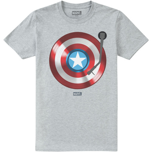 Abbigliamento Uomo T-shirts a maniche lunghe Captain America Record Grigio