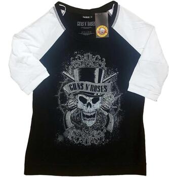 Abbigliamento Donna T-shirts a maniche lunghe Guns N Roses Faded Skull Nero