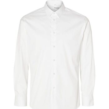 Abbigliamento Uomo Camicie maniche lunghe Selected 16090210 SLIMTRAVEL-BRIGHT WHITE Bianco