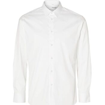 Abbigliamento Uomo Camicie maniche lunghe Selected 16090210 SLIMTRAVEL-BRIGHT WHITE Bianco