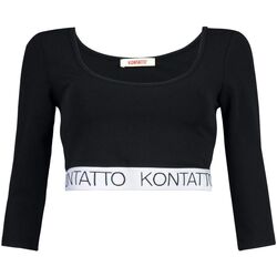 Abbigliamento Donna T-shirts a maniche lunghe Kontatto SDK706 2000000308180 Nero