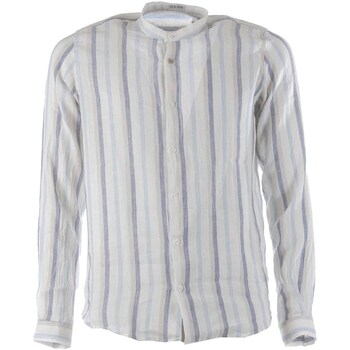Abbigliamento Uomo Camicie maniche lunghe Sl56 Camicia Berenice Collo Coreana Lino Bianco