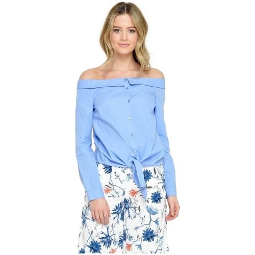 Abbigliamento Donna Top / Blusa Only Julia Off Shoulder Shirt - Cashmere Blue Blu