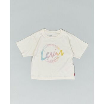 Abbigliamento Bambina T-shirt & Polo Levi's 4EH190 MEET ANG GREET SCRIPT-W5I Bianco