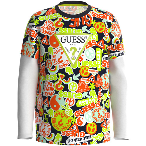 Abbigliamento Bambino T-shirts a maniche lunghe Guess T-SHIRT MANICA LUNGA N3YI07K8HM3 Multicolore