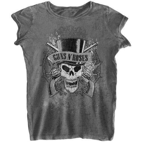Abbigliamento Donna T-shirts a maniche lunghe Guns N Roses Faded Skull Grigio