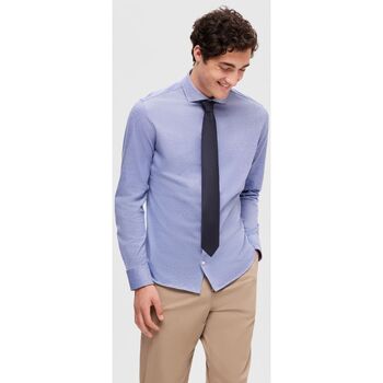 Abbigliamento Uomo Camicie maniche lunghe Selected 16090208 SLIM BOND-CASFMERE BLUE Blu