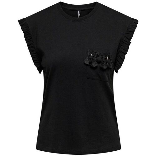 Abbigliamento Donna T-shirt & Polo Only 15289732 FILIPPA-BLACK Nero