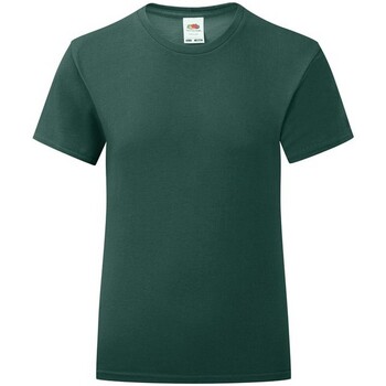 Abbigliamento Bambina T-shirts a maniche lunghe Fruit Of The Loom Iconic Verde