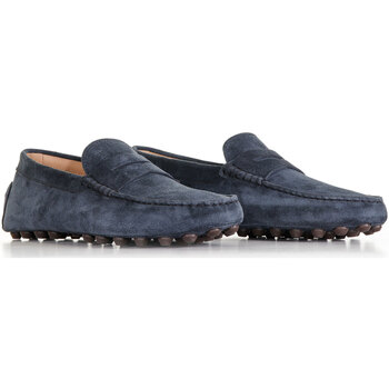 Tod's Mocassino gommino in suede Blu